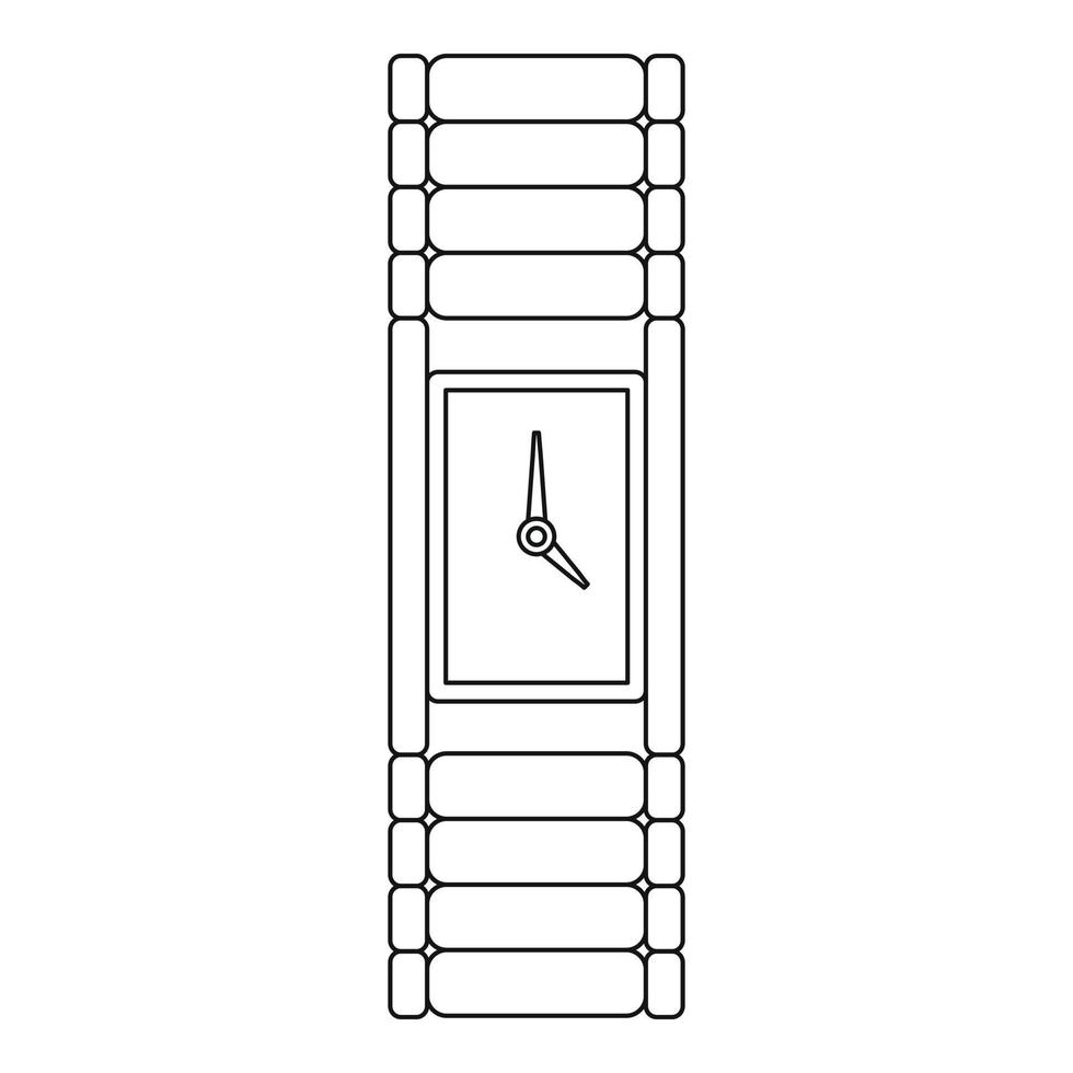 petite icône de montre, style de contour. vecteur