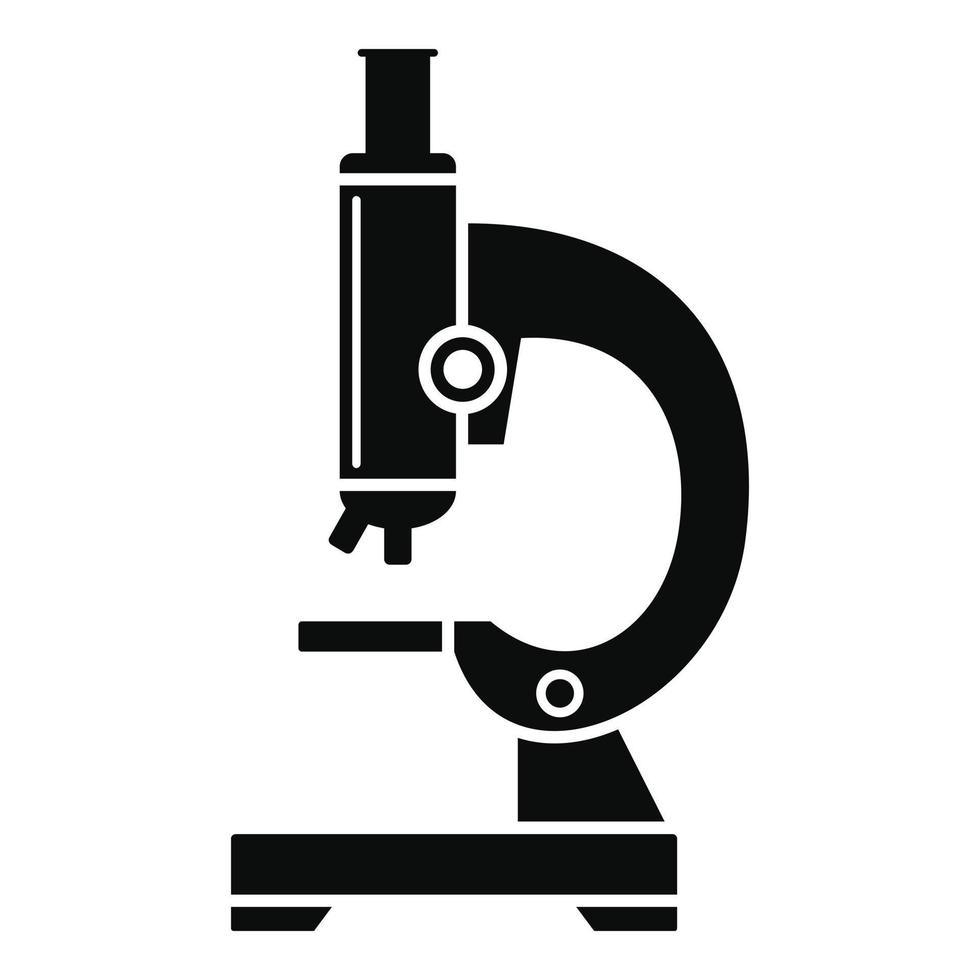 icône de microscope scolaire, style simple vecteur