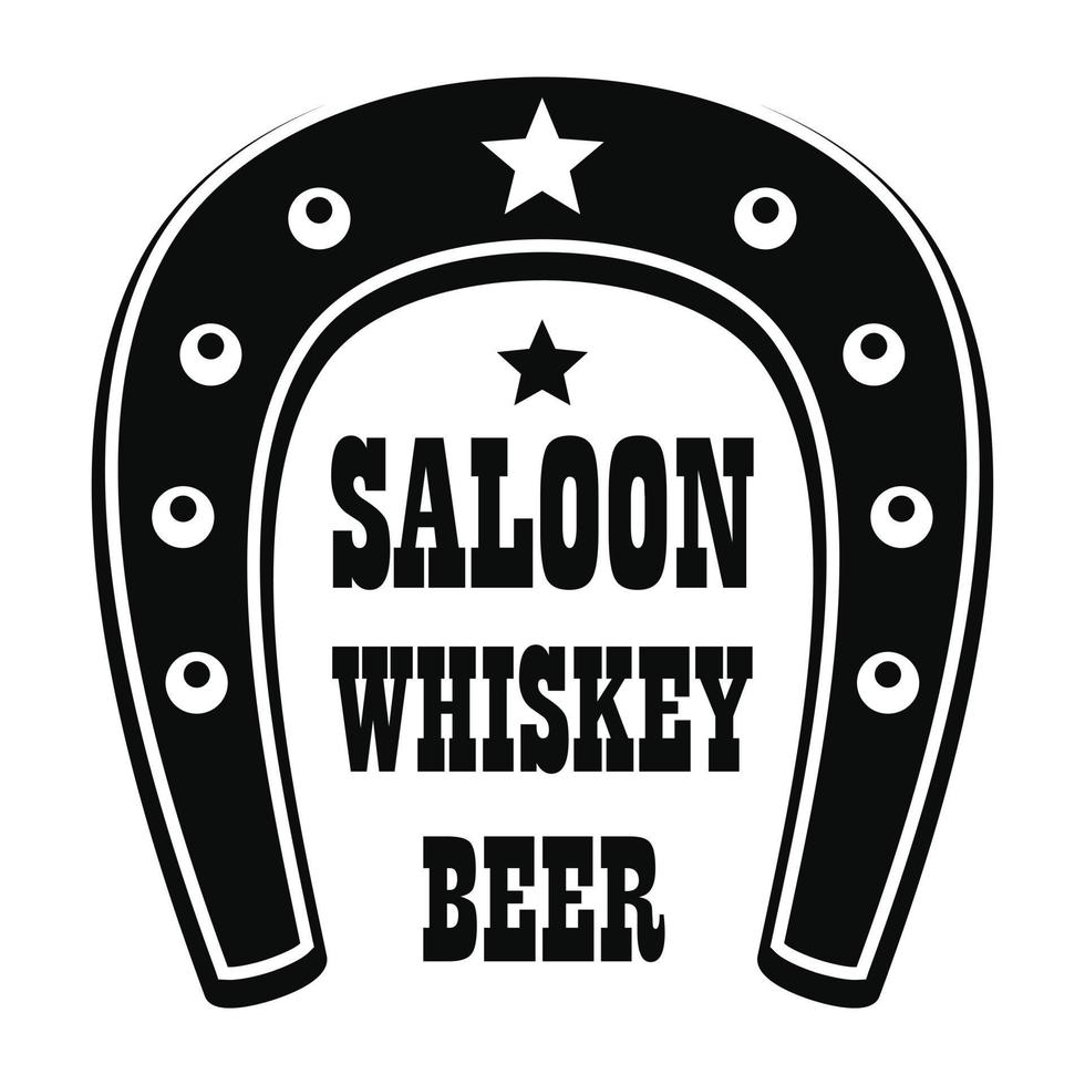 logo de la bière western saloon, style simple vecteur