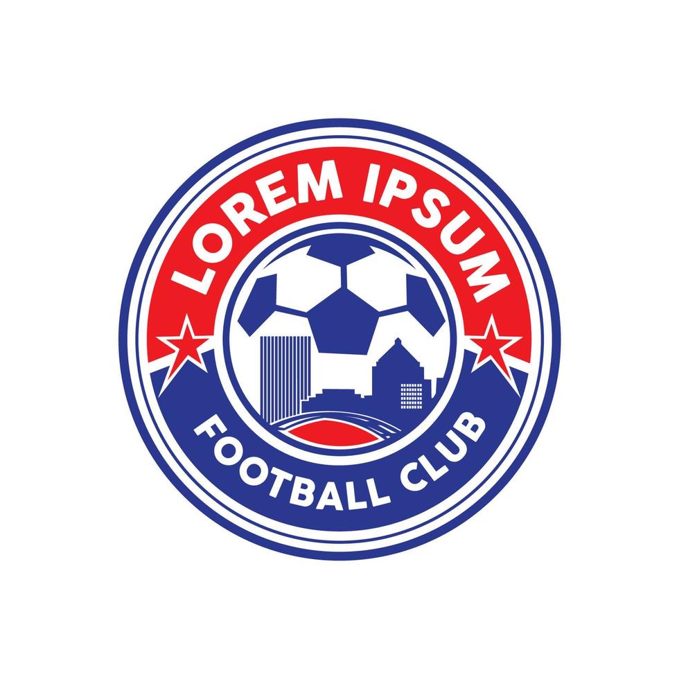 conception du logo de l'équipe de football, parfaite pour la conception du logo de l'équipe scolaire et du club vecteur