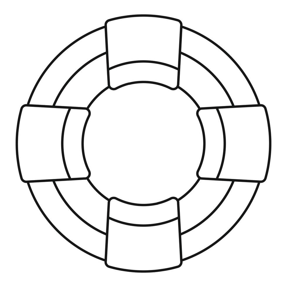 icône de bouée de sauvetage, style de contour vecteur