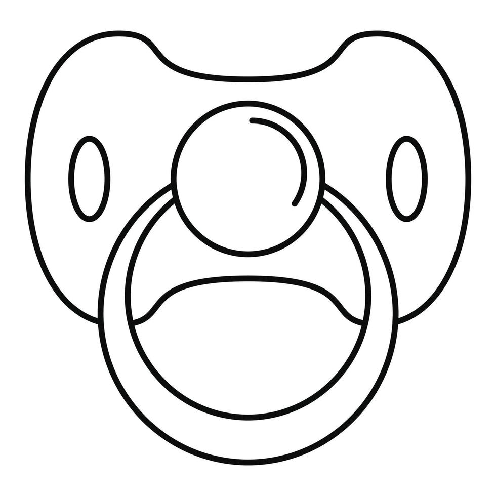 icône de mamelon de bébé, style de contour vecteur