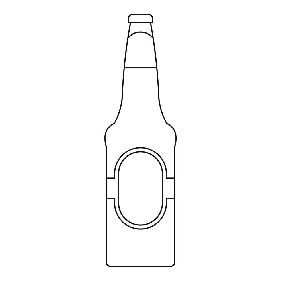 bouteille d'icône de bière, style de contour. vecteur