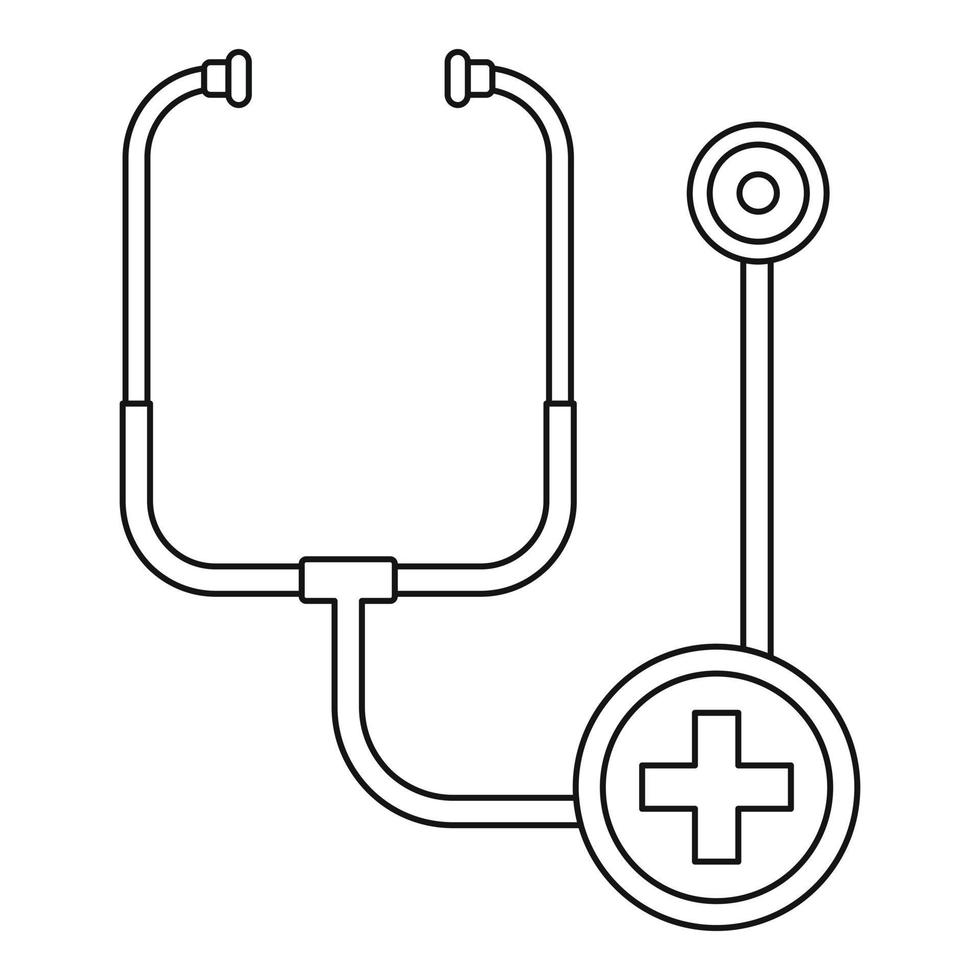icône de stéthoscope, style de contour vecteur