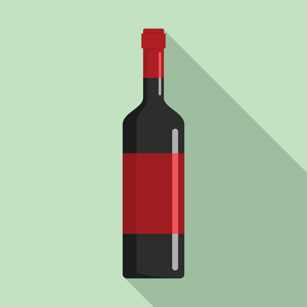 icône de bouteille de vin, style plat vecteur
