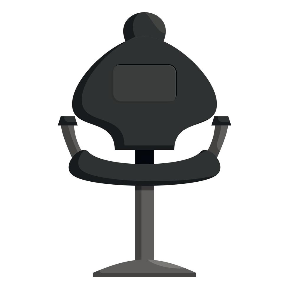 icône de chaise de barbier noir, style cartoon vecteur