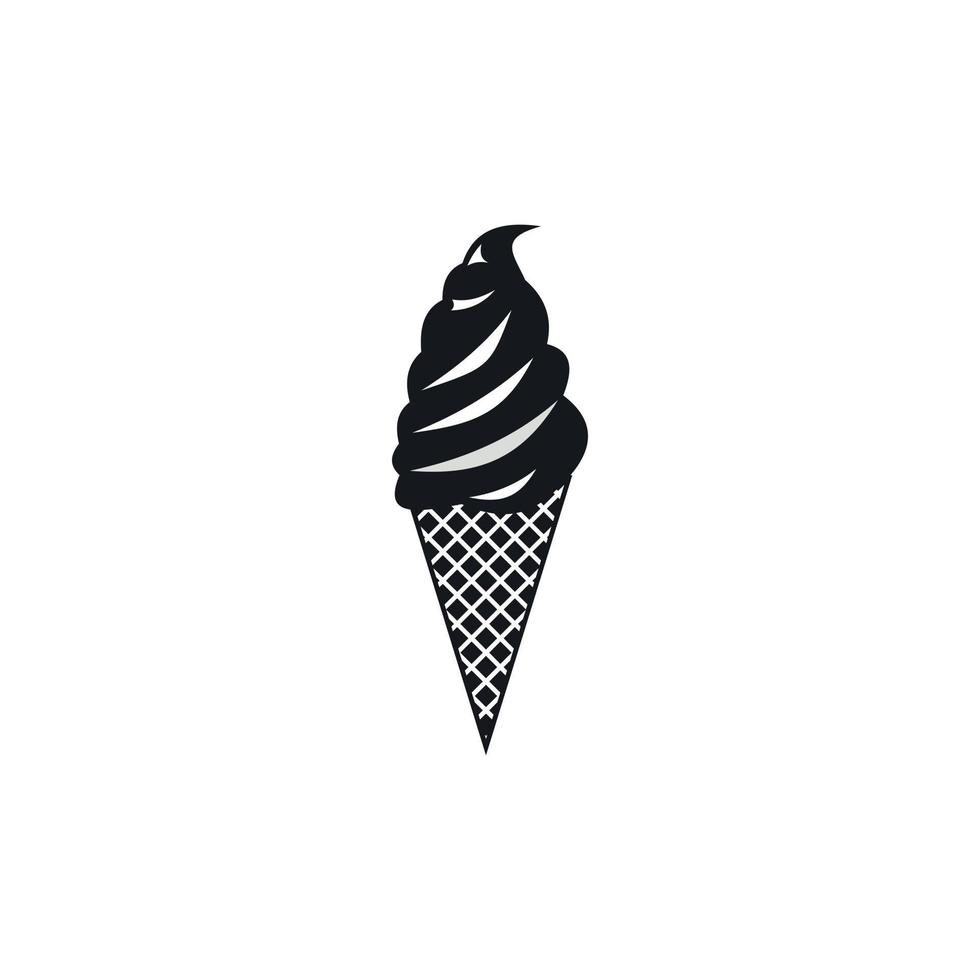icône de crème glacée, style simple vecteur