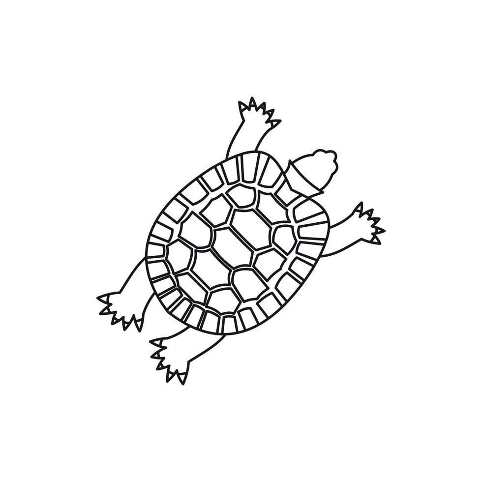 icône de tortue, style de contour vecteur