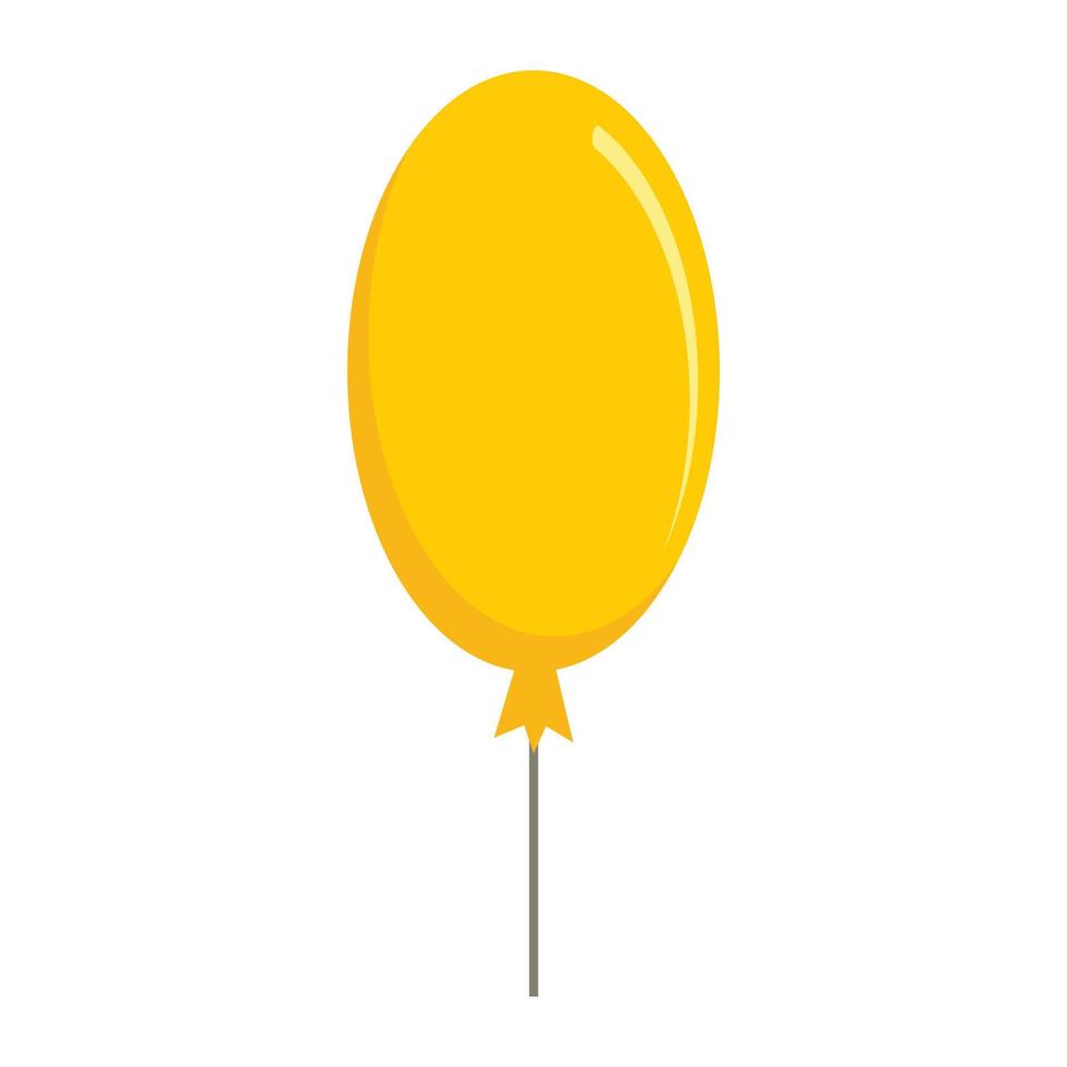 icône de ballon jaune, style plat vecteur