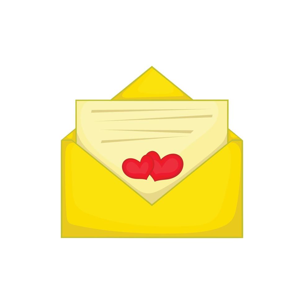 icône de lettre d'amour, style cartoon vecteur