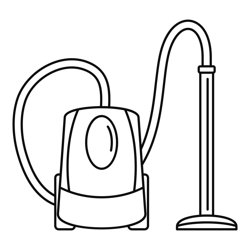 icône d'aspirateur en plastique, style de contour vecteur