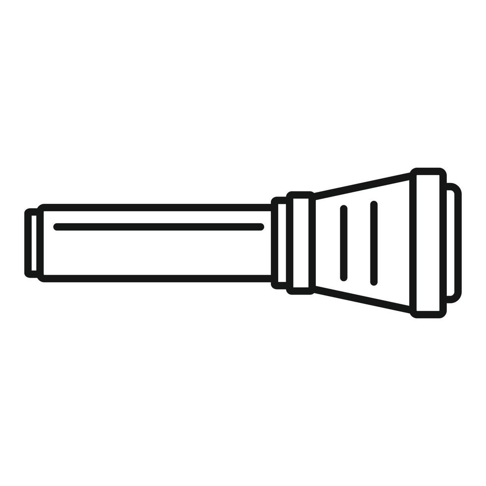 icône de lampe de poche de police, style de contour vecteur