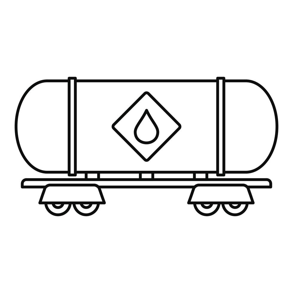 icône de wagon à essence, style de contour vecteur