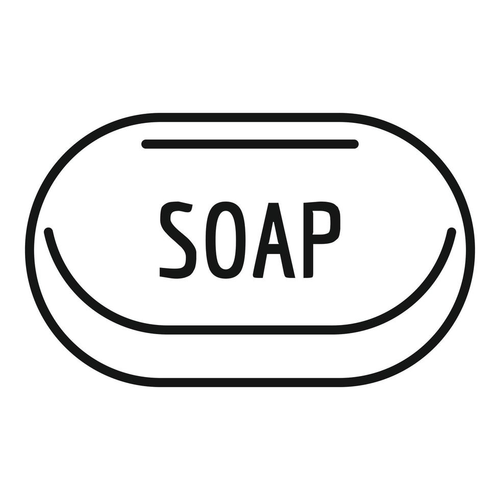 icône de brique de savon, style de contour vecteur