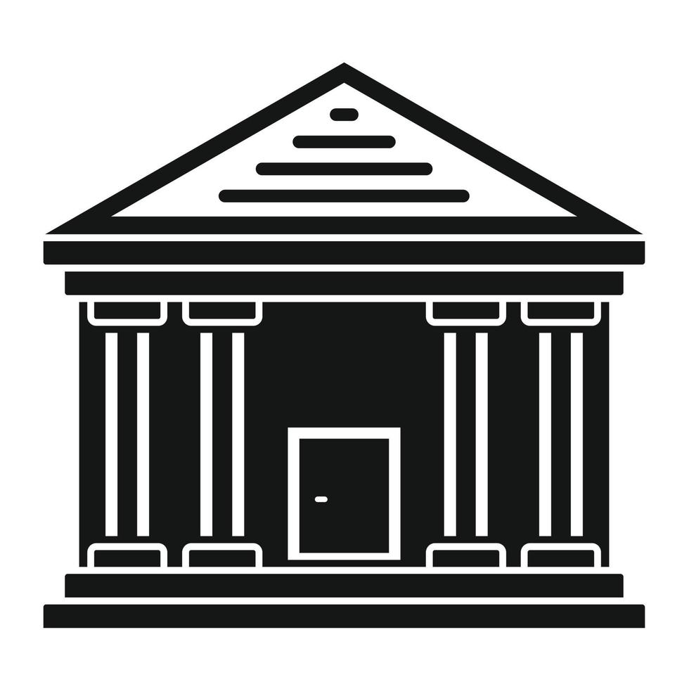 icône de palais de justice en pierre, style simple vecteur