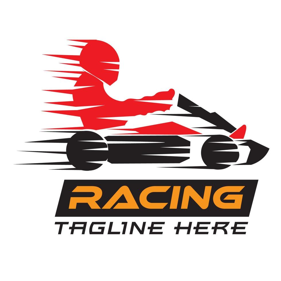 illustration vectorielle de sport de course de kart, parfaite pour le logo de l'événement de championnat de logo également la conception de t-shirt vecteur