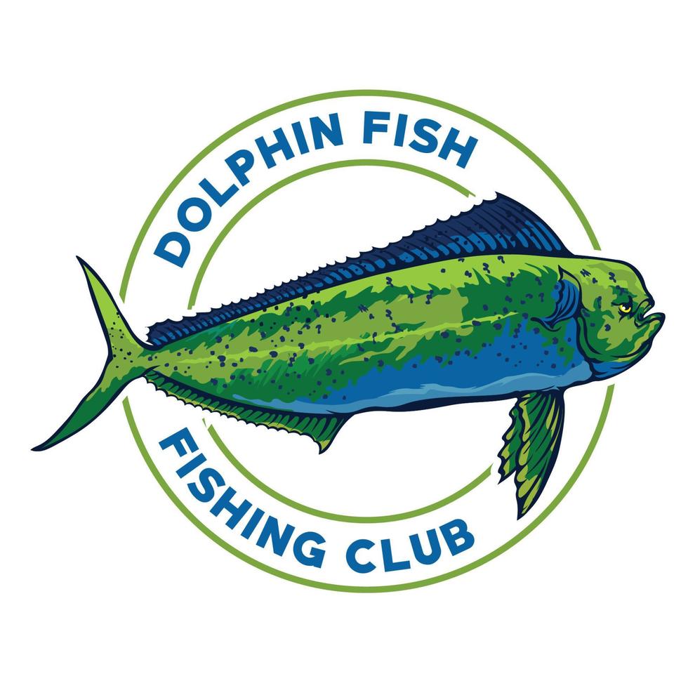 illustration vectorielle de poisson dauphin, bon pour la conception de t-shirt et le logo du club de pêche vecteur
