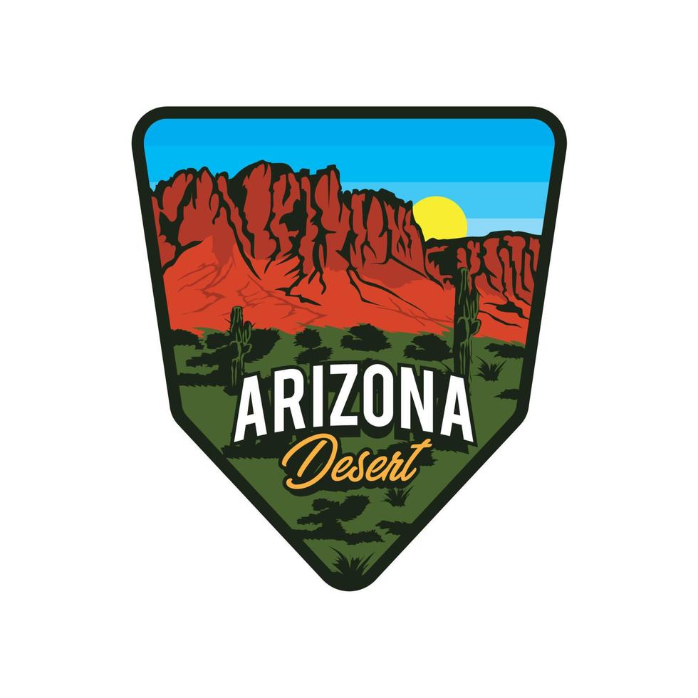 patch design illustration vectorielle du désert de l'arizona, bon pour la conception de tshirt également patch de broderie pour chapeau vecteur