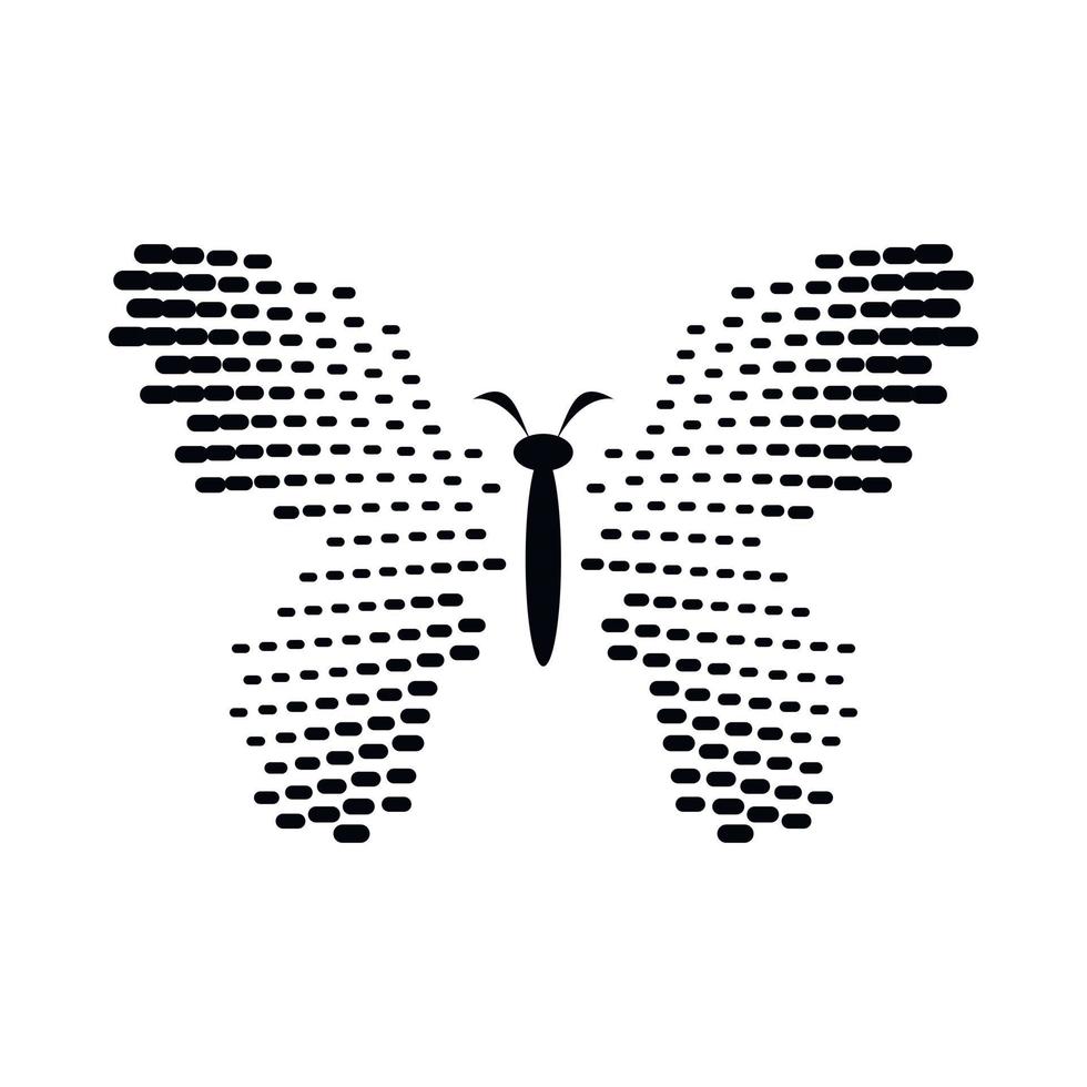 papillon avec icône d'ailes de point, style simple vecteur
