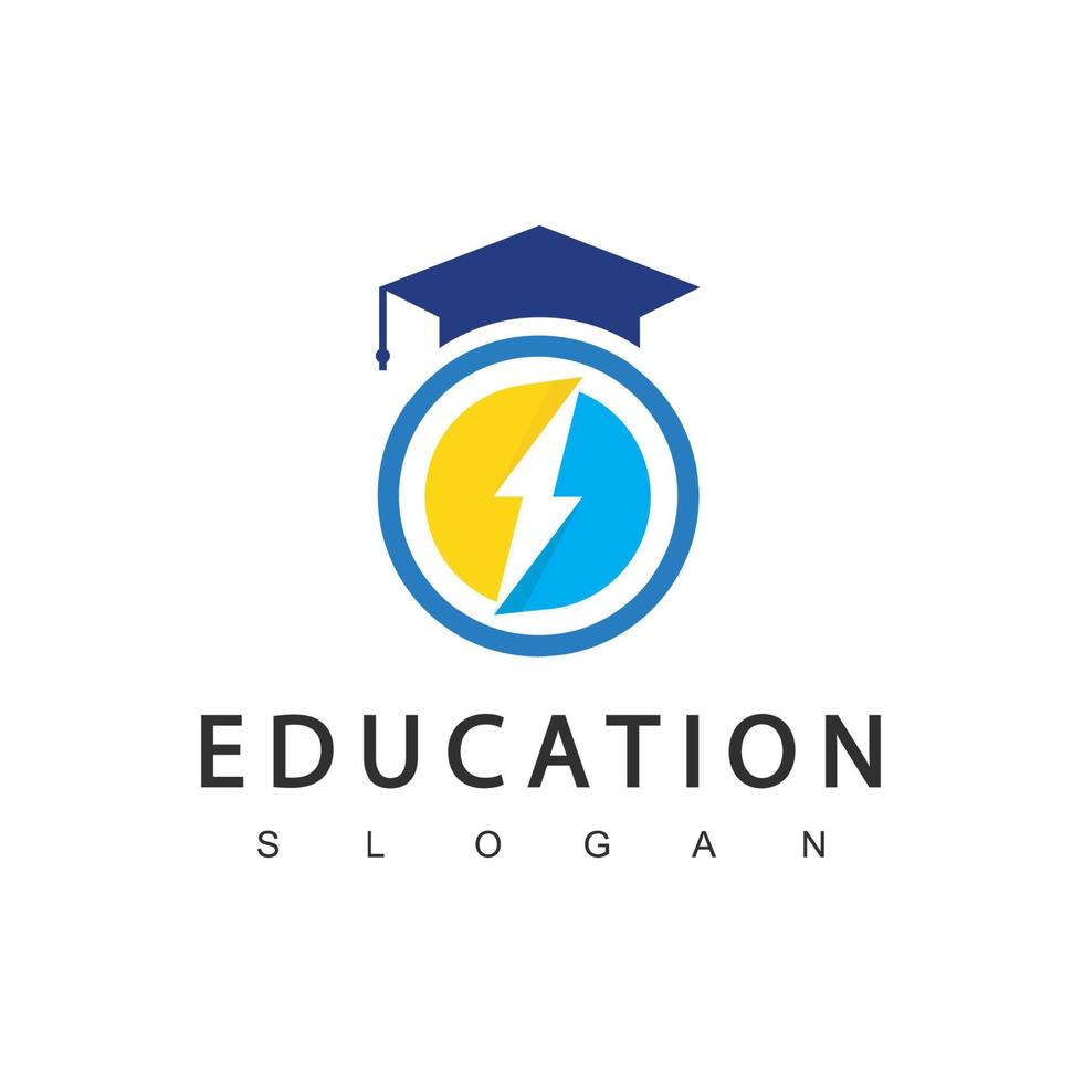 création de logo d'éducation. logos d'électrotechnique vecteur