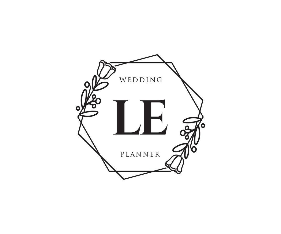 logo initial le féminin. utilisable pour les logos nature, salon, spa, cosmétique et beauté. élément de modèle de conception de logo vectoriel plat.