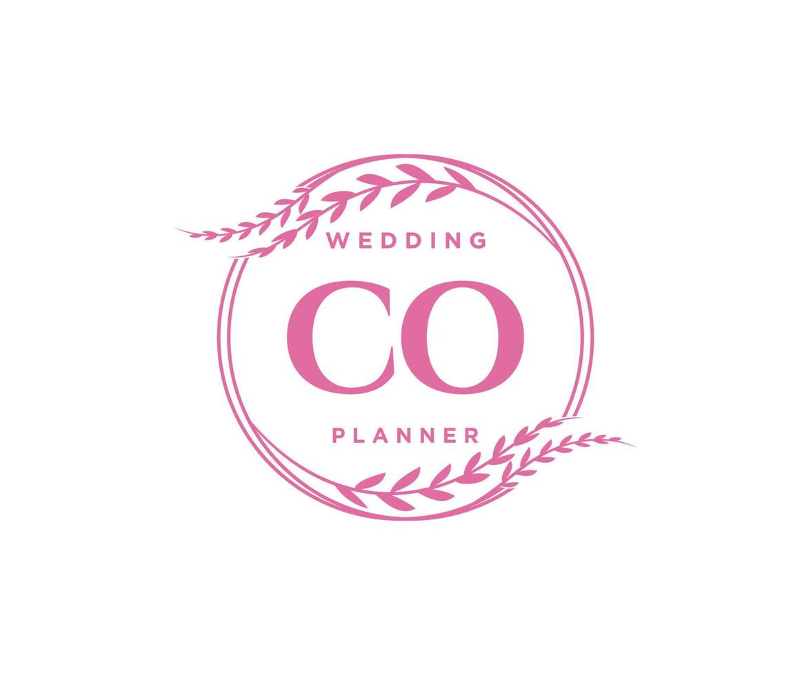 co initiales lettre mariage monogramme logos collection, modèles minimalistes et floraux modernes dessinés à la main pour cartes d'invitation, réservez la date, identité élégante pour restaurant, boutique, café en image vectorielle vecteur