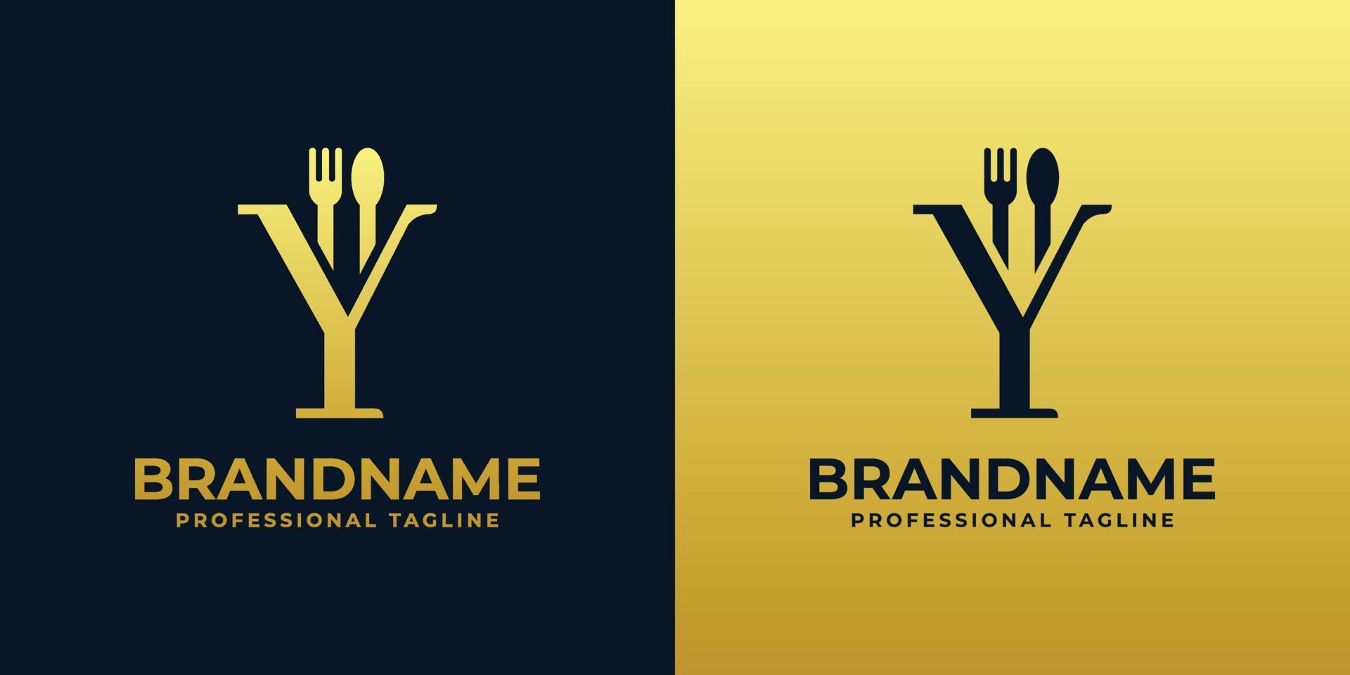 lettre y logo de restaurant, adapté à toute entreprise liée au restaurant, café, restauration avec y initiales. vecteur