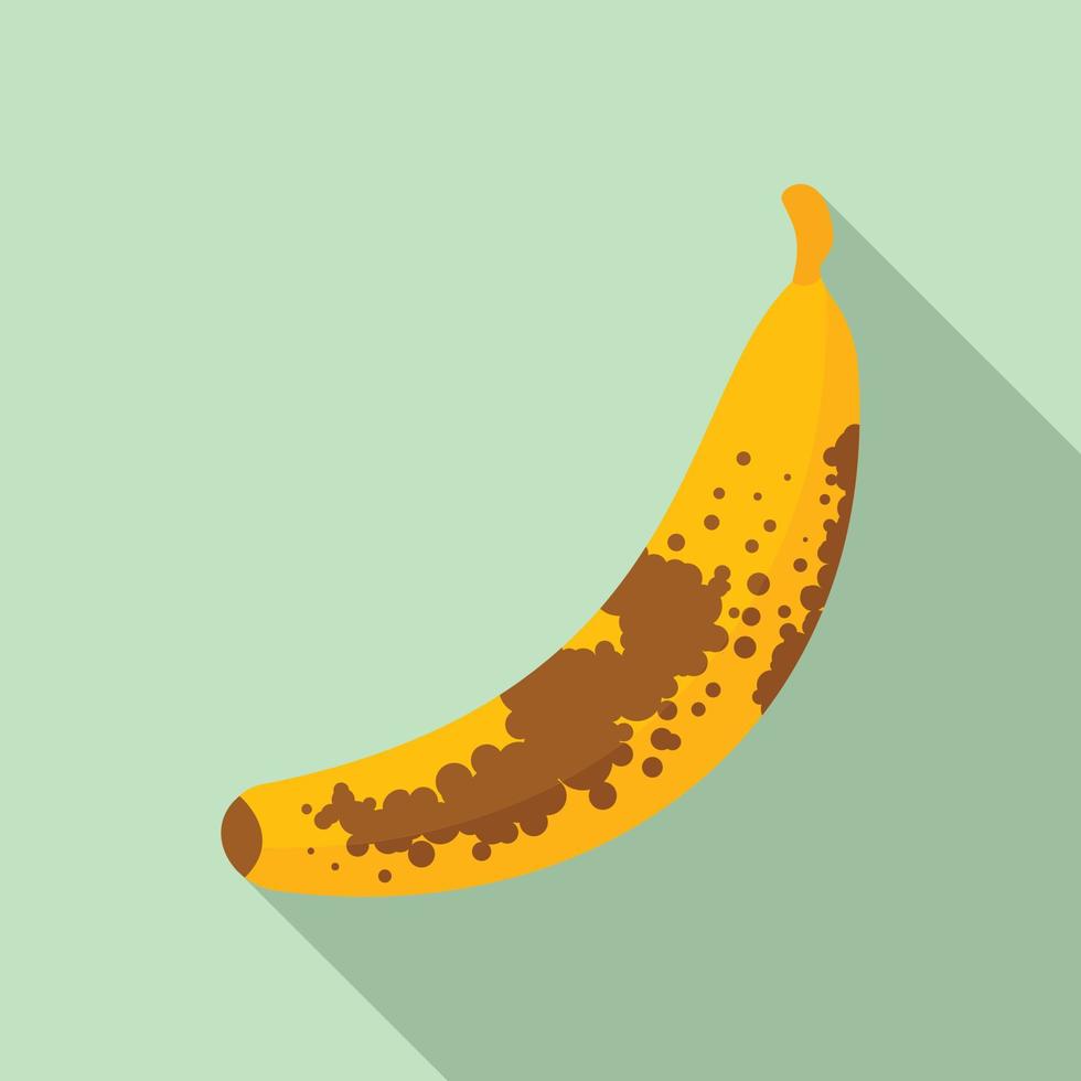 icône de banane à pois bruns, style plat vecteur