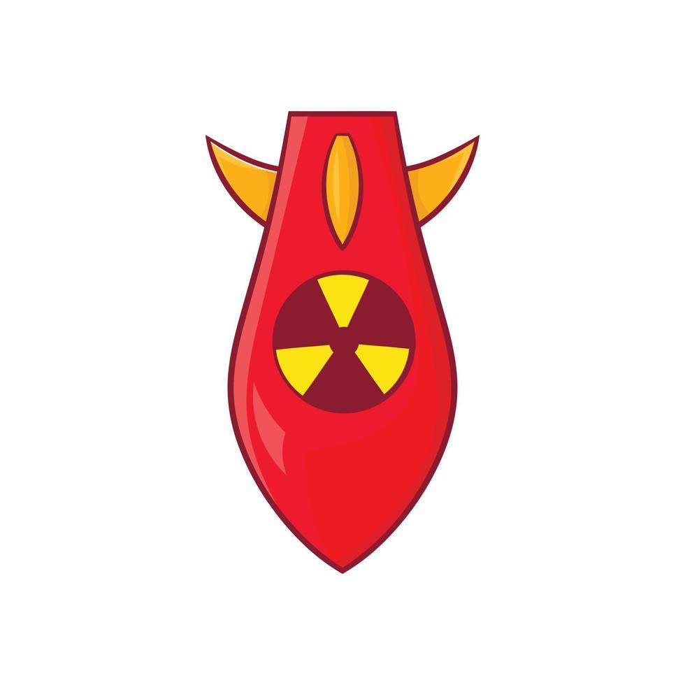 icône d'ogive nucléaire, style cartoon vecteur