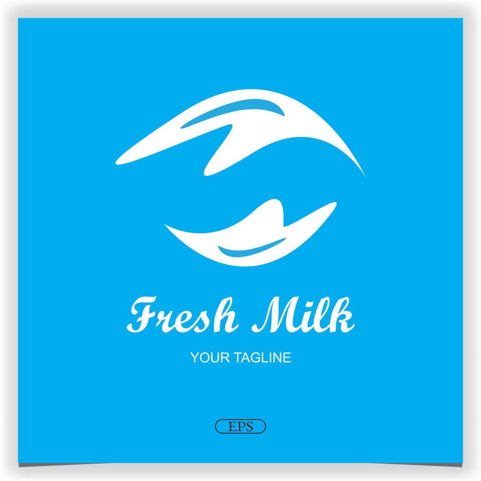 splash lait frais vague logo design premium modèle élégant vecteur eps 10