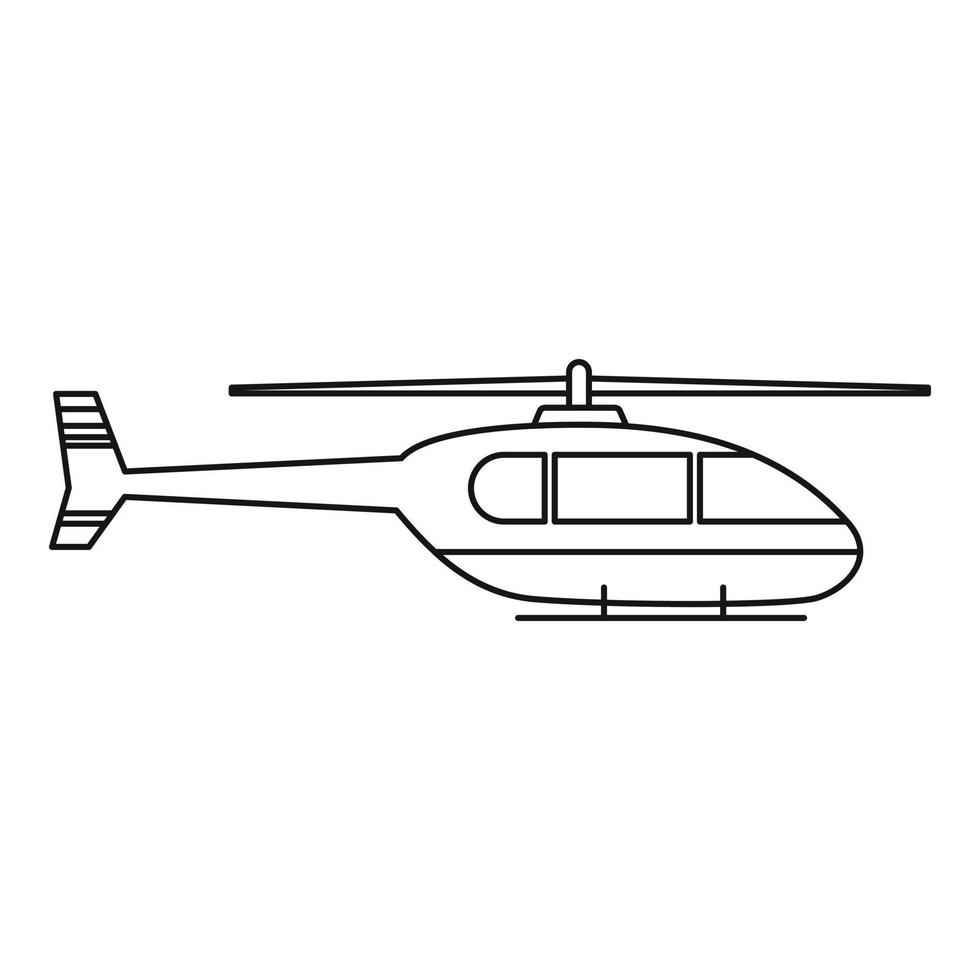 icône d'hélicoptère utilitaire, style de contour vecteur