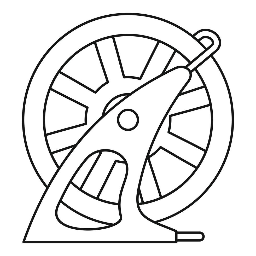 icône de piscine de roue de tuyau, style de contour vecteur
