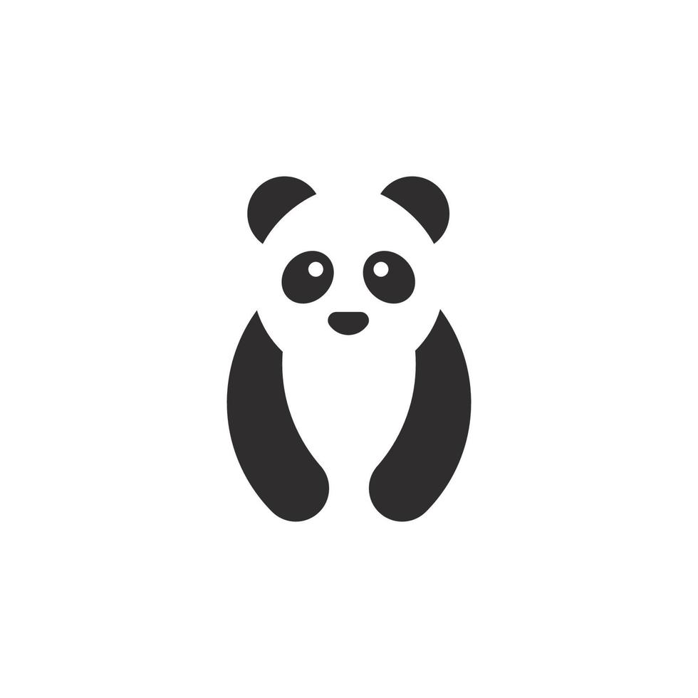 mignon panda logo modèle vecteur icône illustration