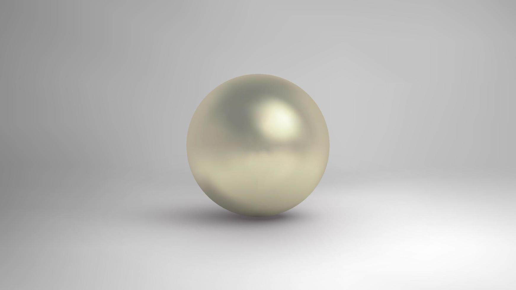 perle blanche isolée sur le vecteur de fond blanc. boule blanche 3d avec ombre. illustration vectorielle.