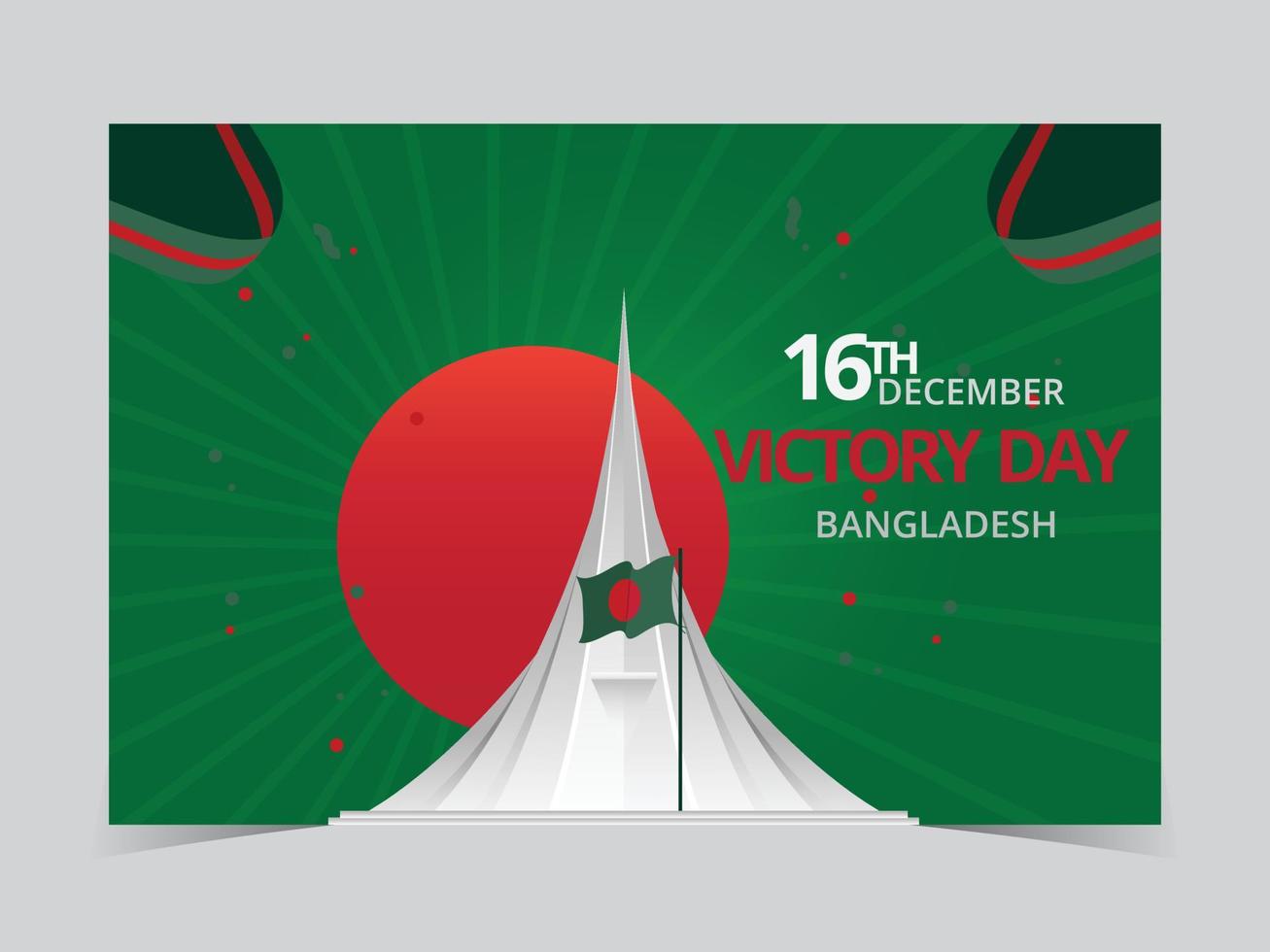 conception de vainqueur pour le jour de la victoire du bangladesh. publication sur les réseaux sociaux, illustration de la bannière. notion de fête nationale. vecteur