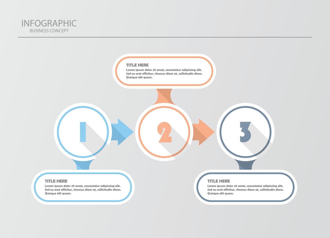 conception infographique avec icônes et 3 options ou étapes. vecteur