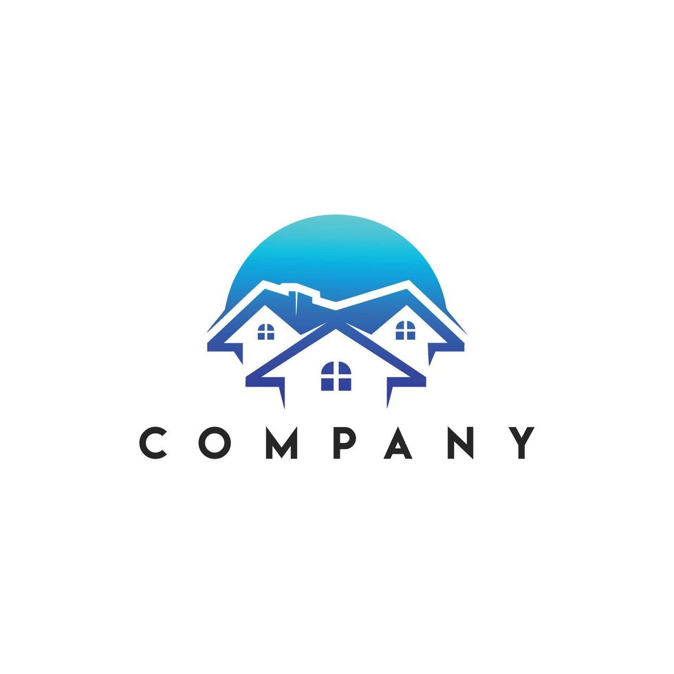 logo de l'immobilier de construction, logo de l'immobilier de maison vecteur