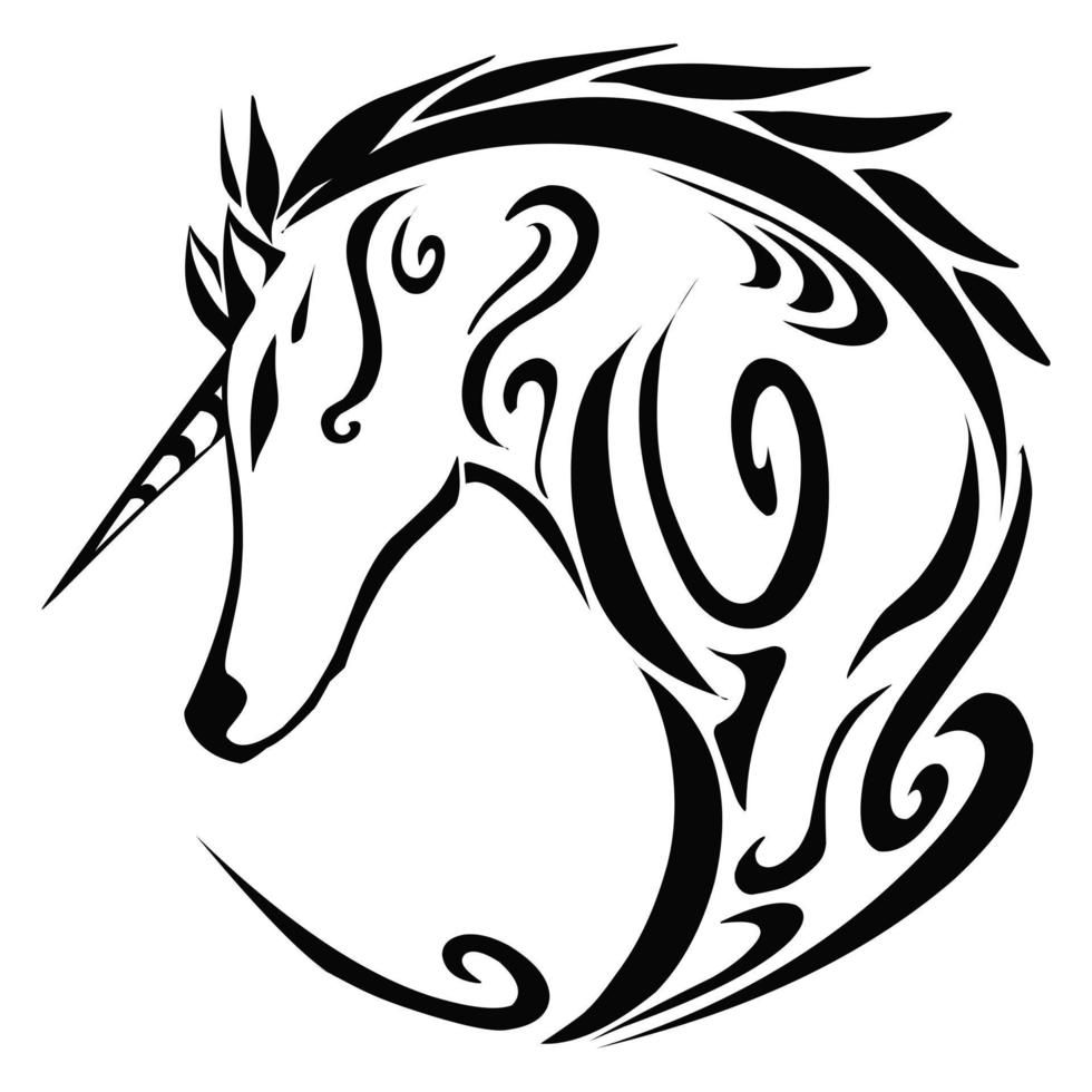 conception de vecteur de tatouage de cheval pegasus adaptée aux autocollants, logos et autres