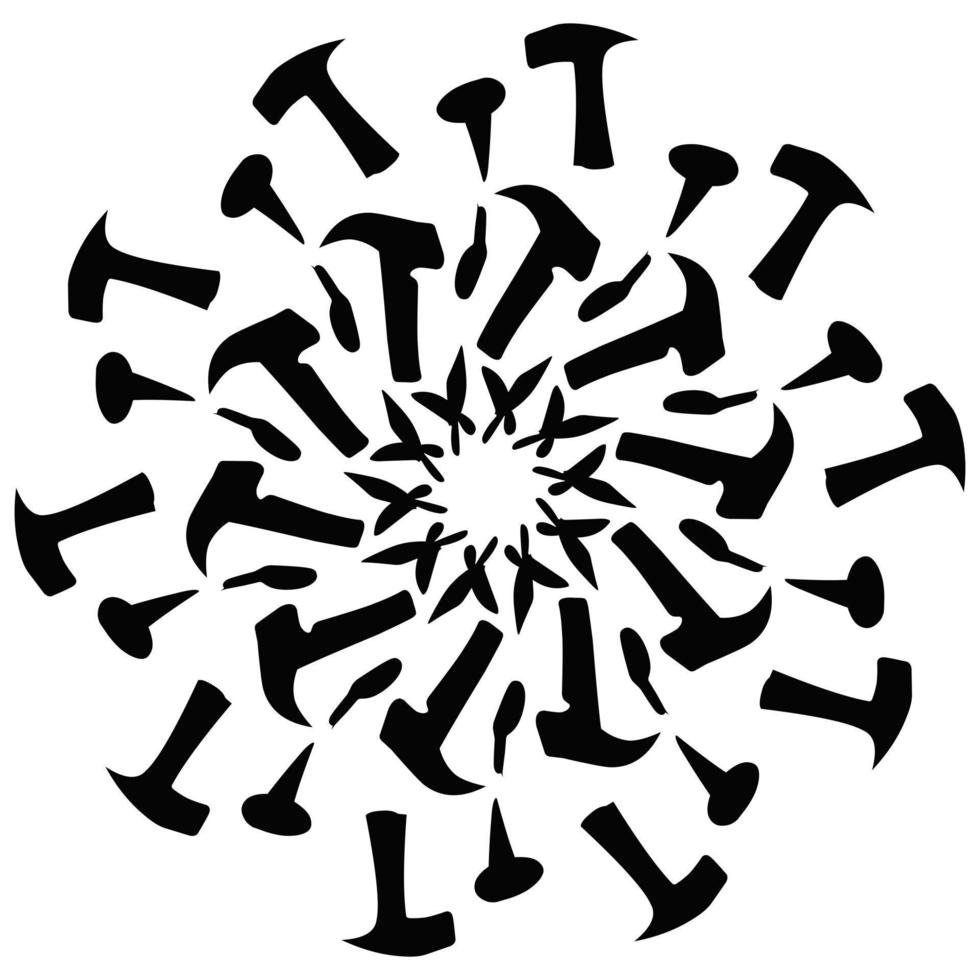 conception de vecteur de cercle de marteau adaptée aux logos, autocollants et autres