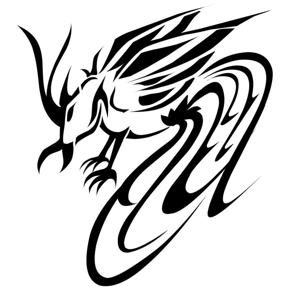 conception de vecteur de tatouage d'oiseau tribal adapté aux autocollants, logos et autres