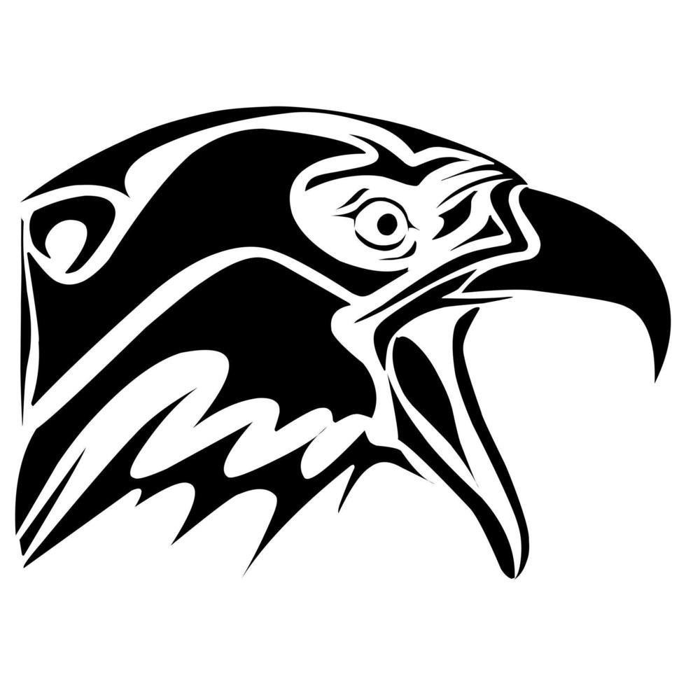 conception de vecteur de tatouage d'aigle adaptée aux autocollants, logos et autres
