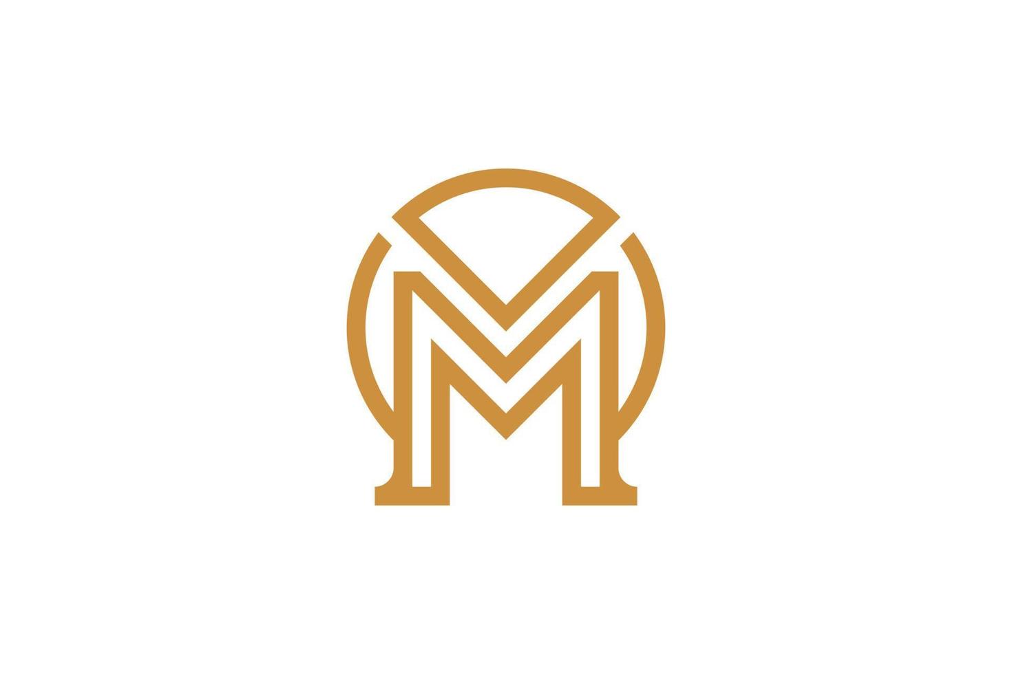 lettre initiale abstraite m logo monoline vecteur