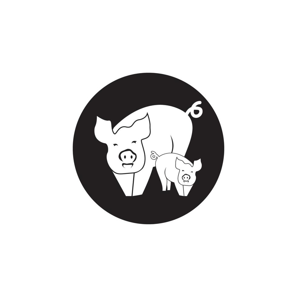 icône de cochon et illustration vectorielle de symbole vecteur