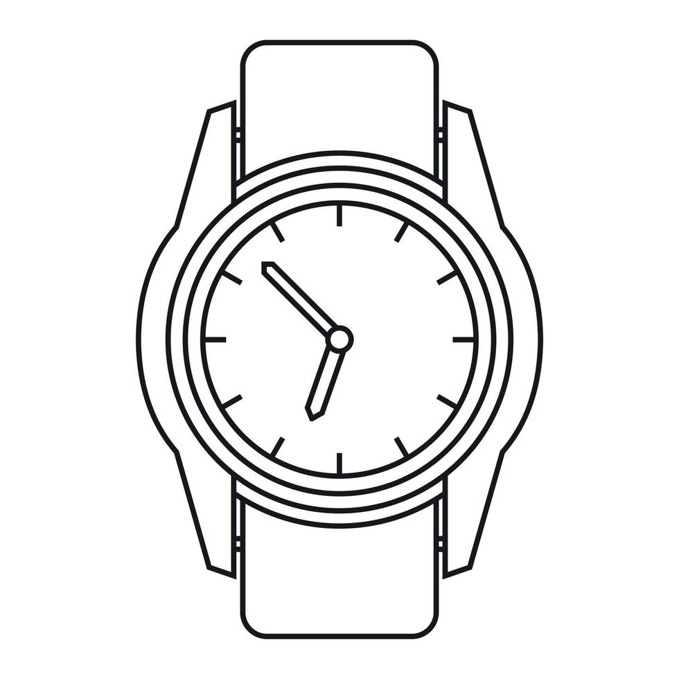 icône de montre, style de contour vecteur