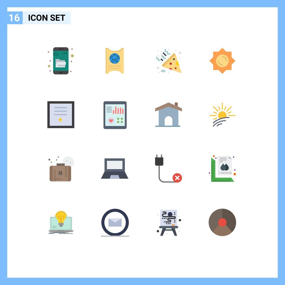 pack d'icônes vectorielles stock de 16 signes et symboles de ligne pour les insignes de ruban insignes de confettis soleil pack modifiable d'éléments de conception de vecteur créatif