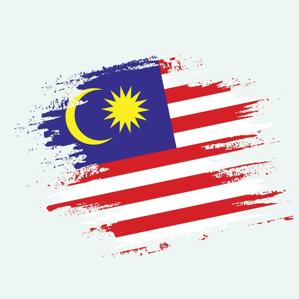 fané grunge texture malaisie vecteur de conception de drapeau professionnel