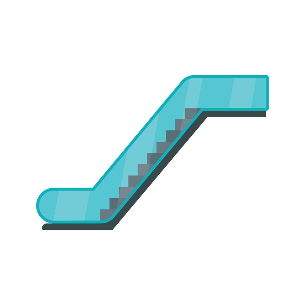 icône d'escalator en verre, style plat vecteur