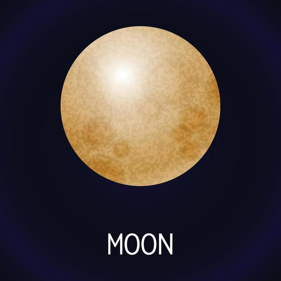 icône de la lune, style cartoon vecteur