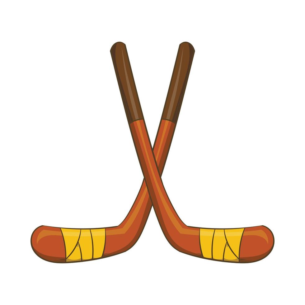 icône de bâtons de hockey, style cartoon vecteur