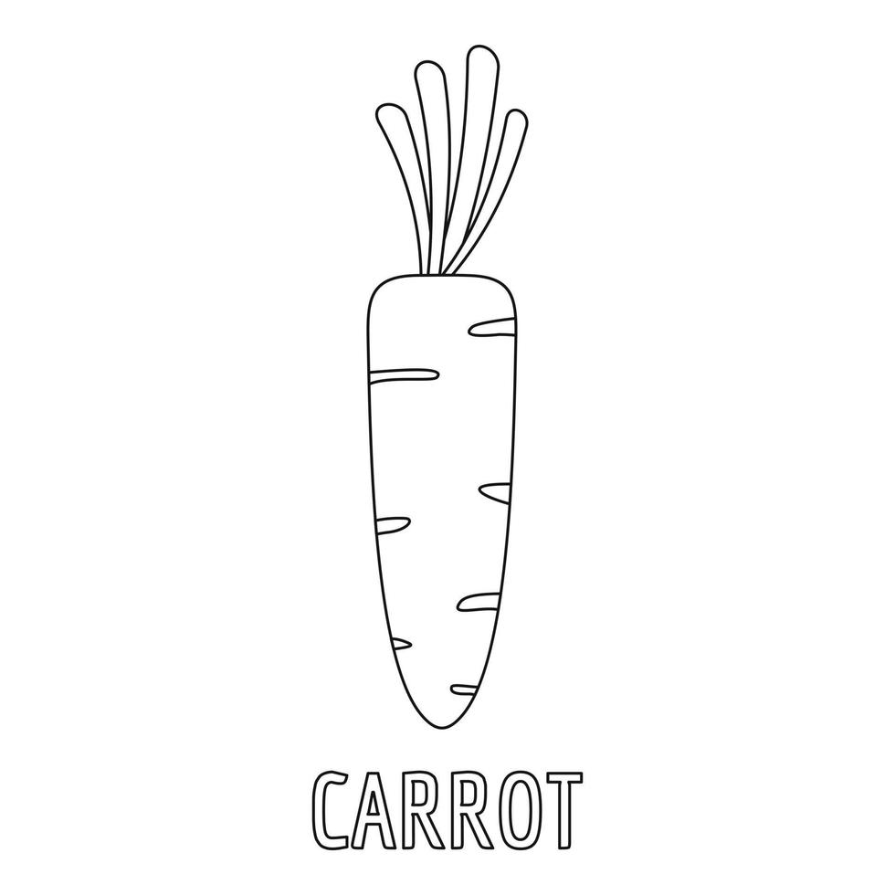 icône de carotte, style de contour. vecteur